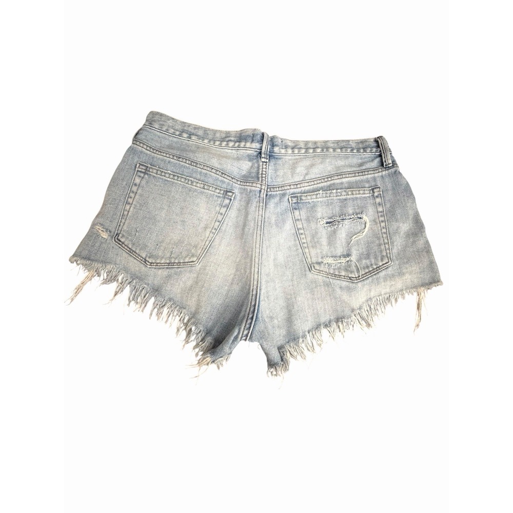We The Free Shorts Free People 30 Distressed Cutoff Denim High Button Fly HH11-3 - Picture 8 of 9